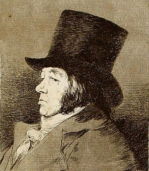 Goya. Autoportret w cylindrze.